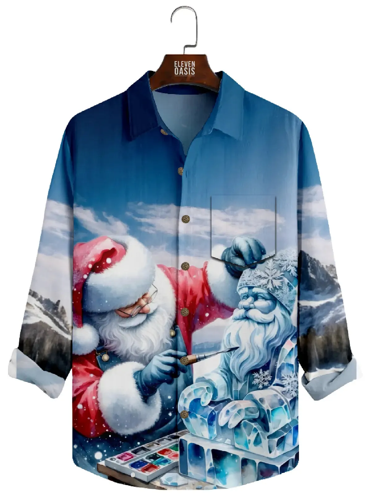 Men's Santa Ice Sculptor Long Sleeve Shirt sold by Eleven Oasis