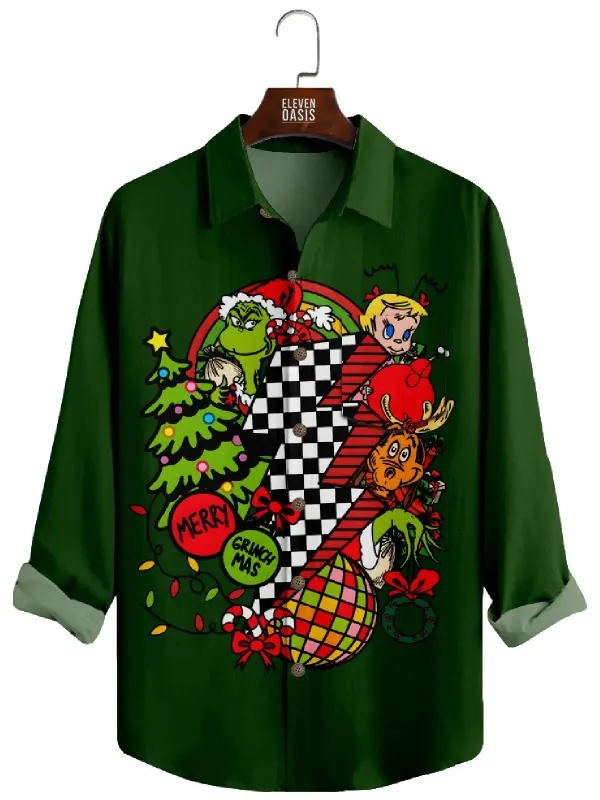 Men's Christmas Merry Grinchmas Long Sleeve Shirt sold by Eleven Oasis
