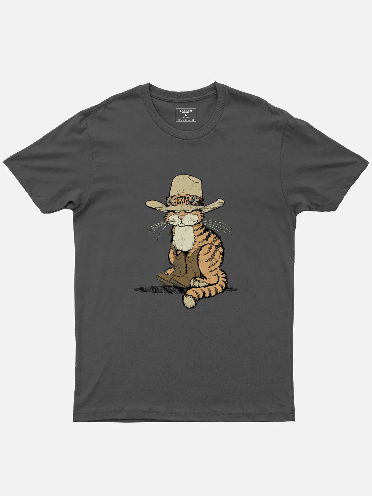 Cowboy Puss in Boots Cotton T-Shirt sold by Eleven Oasis product image thumbnail 2