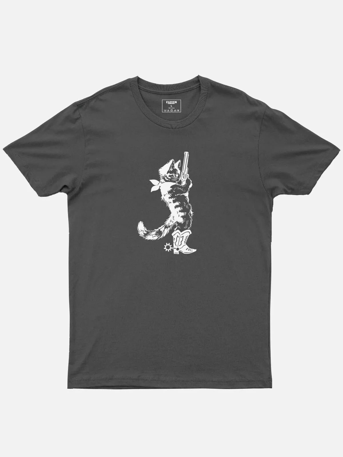 Cowboy Cat Bandit Cotton T-Shirt sold by Eleven Oasis product image thumbnail 2