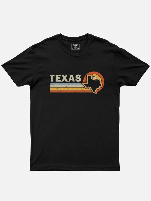 Retro Texas Sunset Cotton T-Shirt sold by Eleven Oasis
