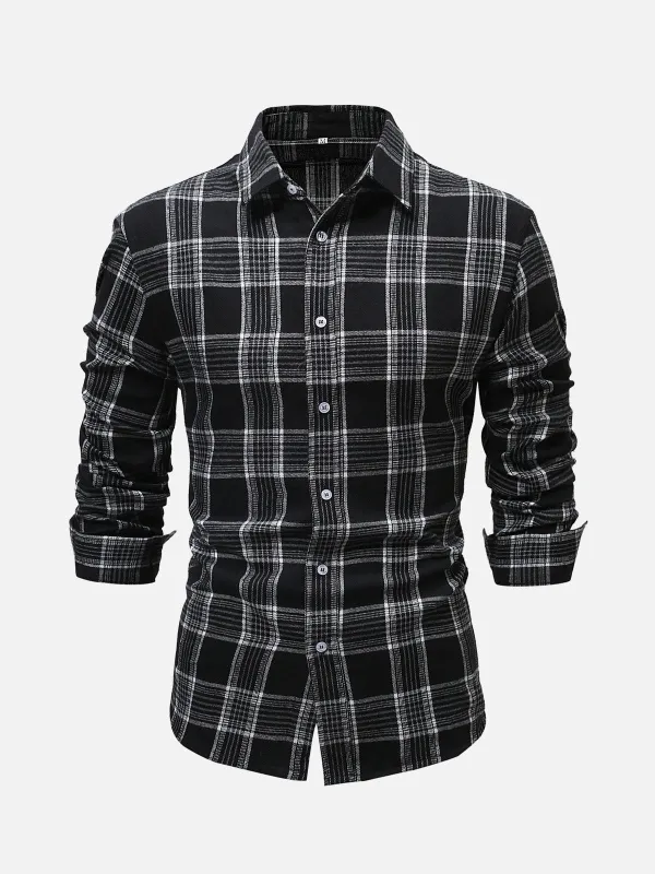 Men's Classic Plaid Long Sleeve Shirt sold by Eleven Oasis