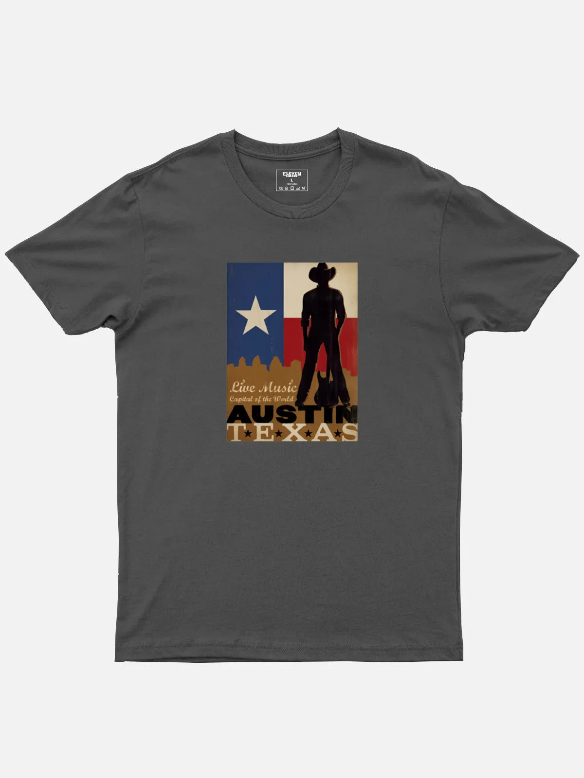 Austin Texas Live Music Cotton T-Shirt sold by Eleven Oasis product image thumbnail 2