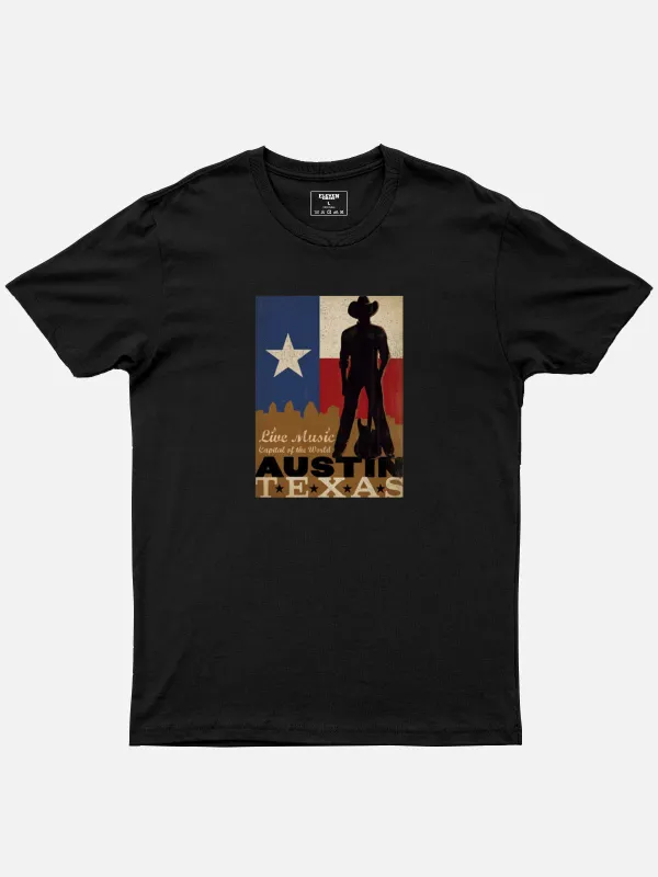 Austin Texas Live Music Cotton T-Shirt made by Eleven Oasis