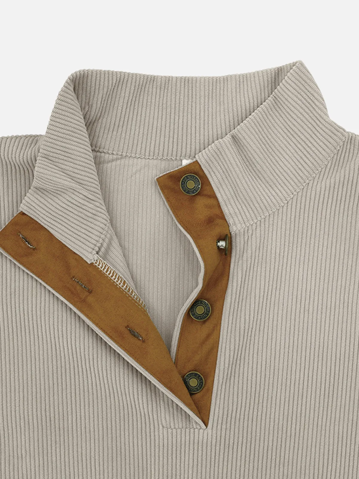 Men's Colorblock Henley Pullover Sweatshirt sold by Eleven Oasis product image thumbnail 4