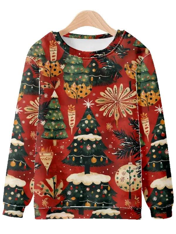 Christmas Card-Inspired Festive Christmas Trees Sweatshirt sold by Eleven Oasis