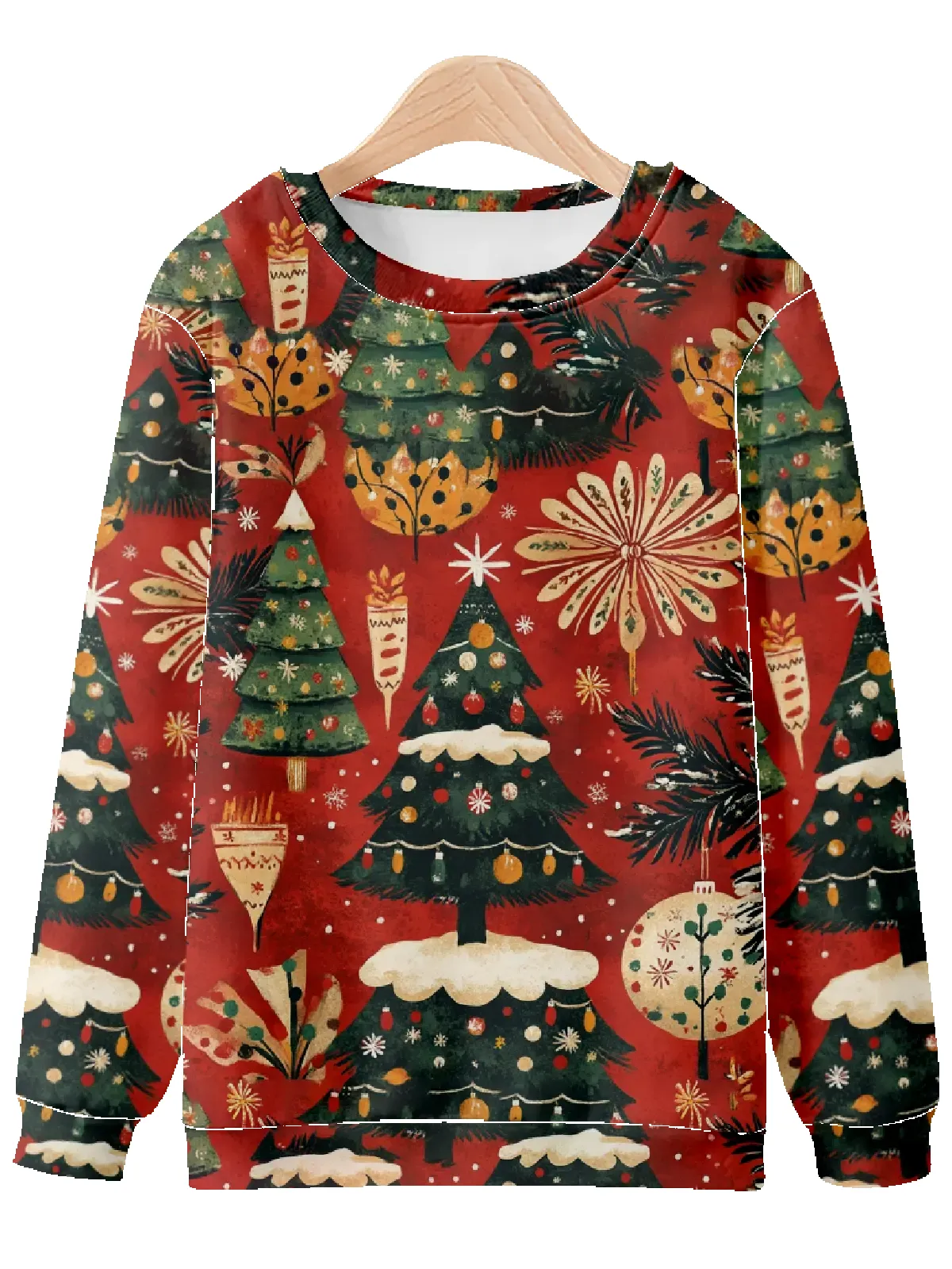 Christmas Card-Inspired Festive Christmas Trees Sweatshirt sold by Eleven Oasis