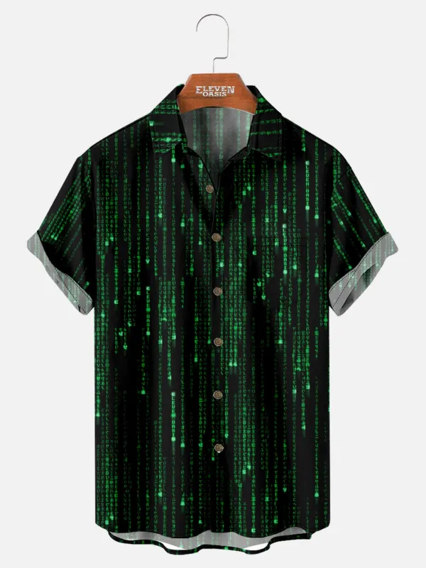 Men's Matrix Code Movie Short Sleeve Shirt made by Eleven Oasis