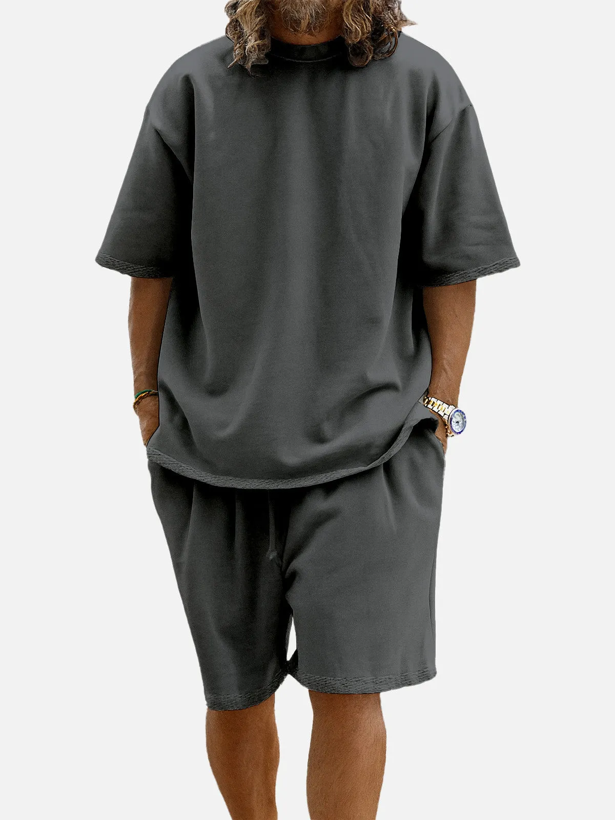Men's Casual Two-Piece Short Sleeve Shirt and Shorts Set sold by Eleven Oasis product image thumbnail 5
