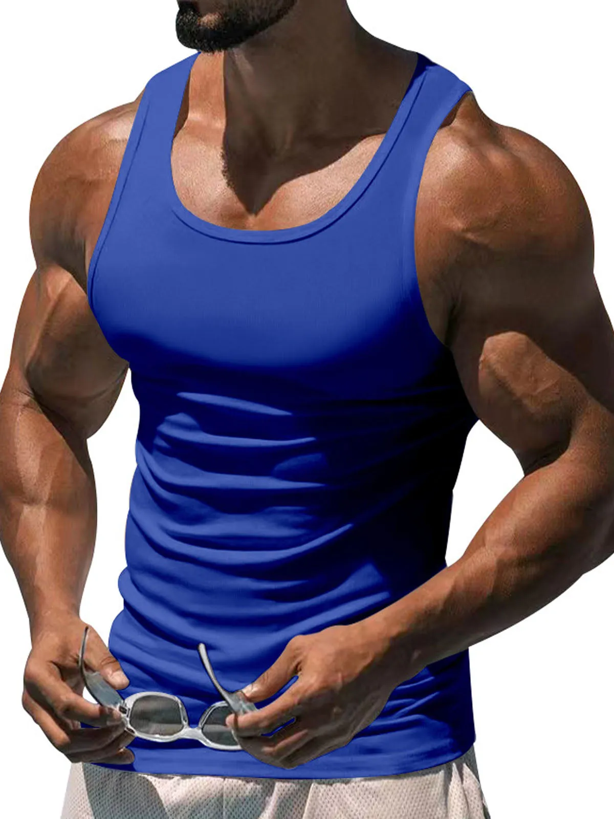 Men's Solid Color Slim Fit Tank Top sold by Eleven Oasis product image thumbnail 5