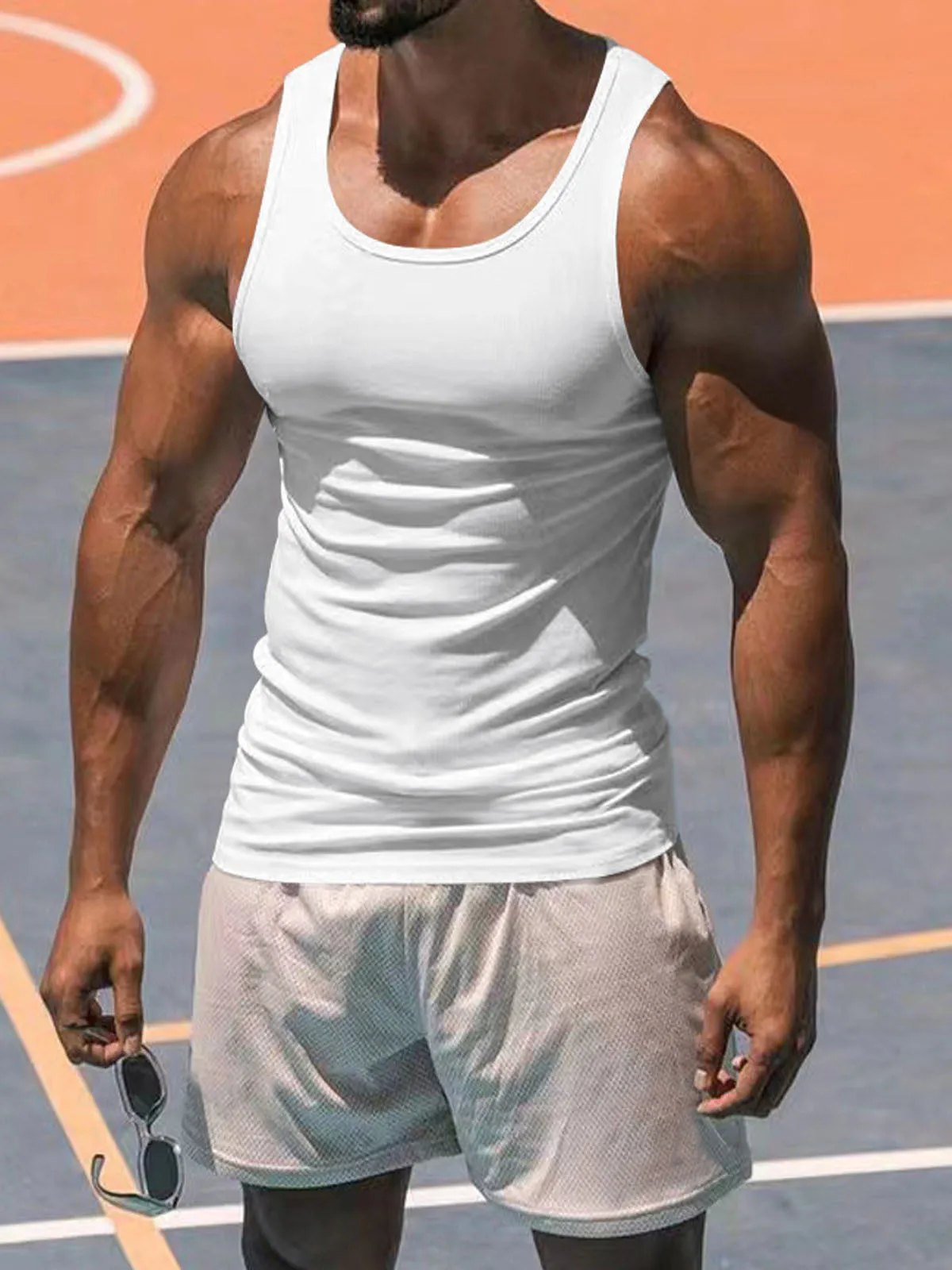 Men's Solid Color Slim Fit Tank Top sold by Eleven Oasis product image thumbnail 2