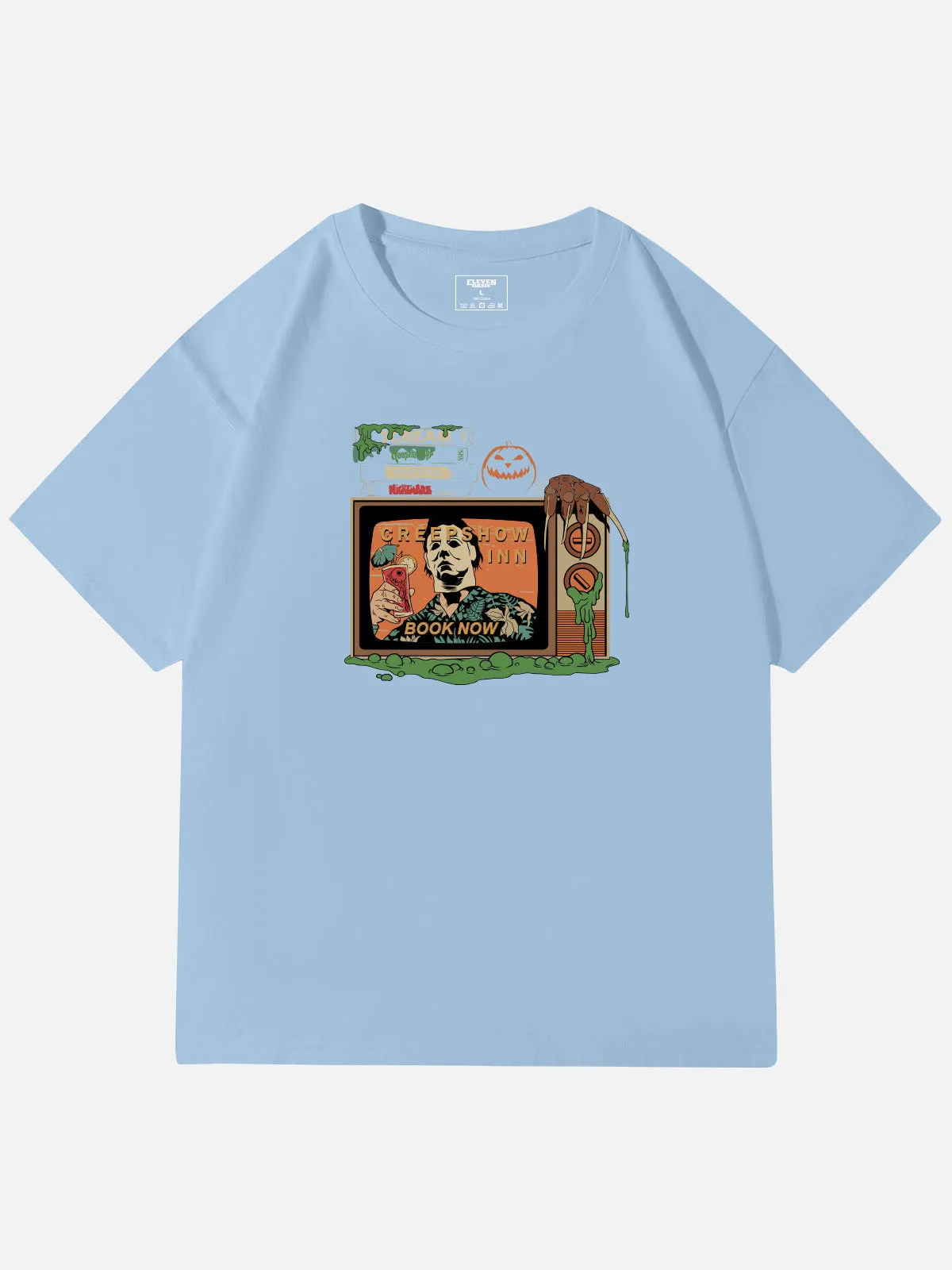 Creepshow Inn Retro Horror Graphic Cotton T-Shirt sold by Eleven Oasis product image thumbnail 5