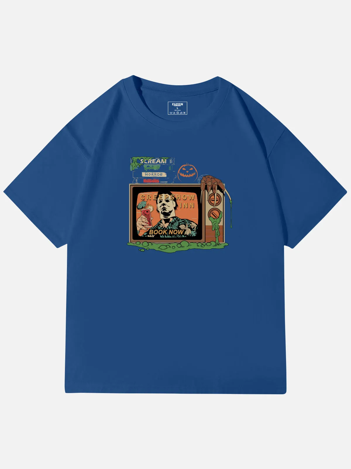 Creepshow Inn Retro Horror Graphic Cotton T-Shirt sold by Eleven Oasis product image thumbnail 4