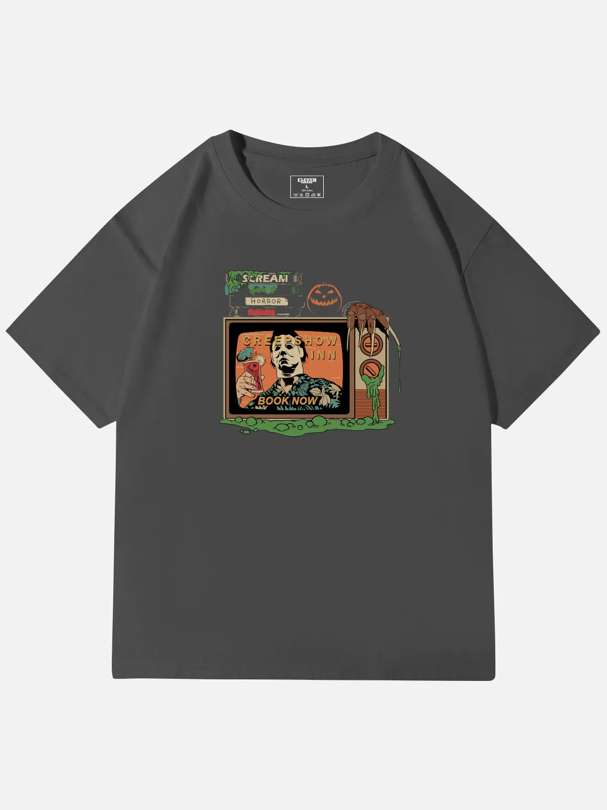 Creepshow Inn Retro Horror Graphic Cotton T-Shirt sold by Eleven Oasis product image thumbnail 2