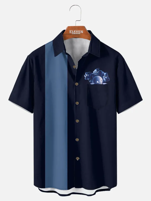 Men's Casper the Friendly Ghost Halloween Short Sleeve Shirt sold by Eleven Oasis