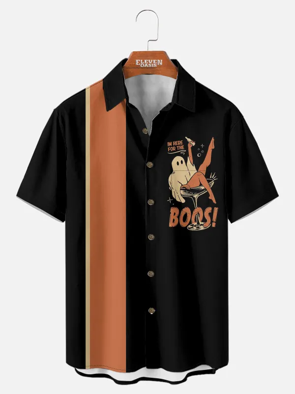 Men's I'm Here for the Boos Halloween Short Sleeve Shirt sold by Eleven Oasis