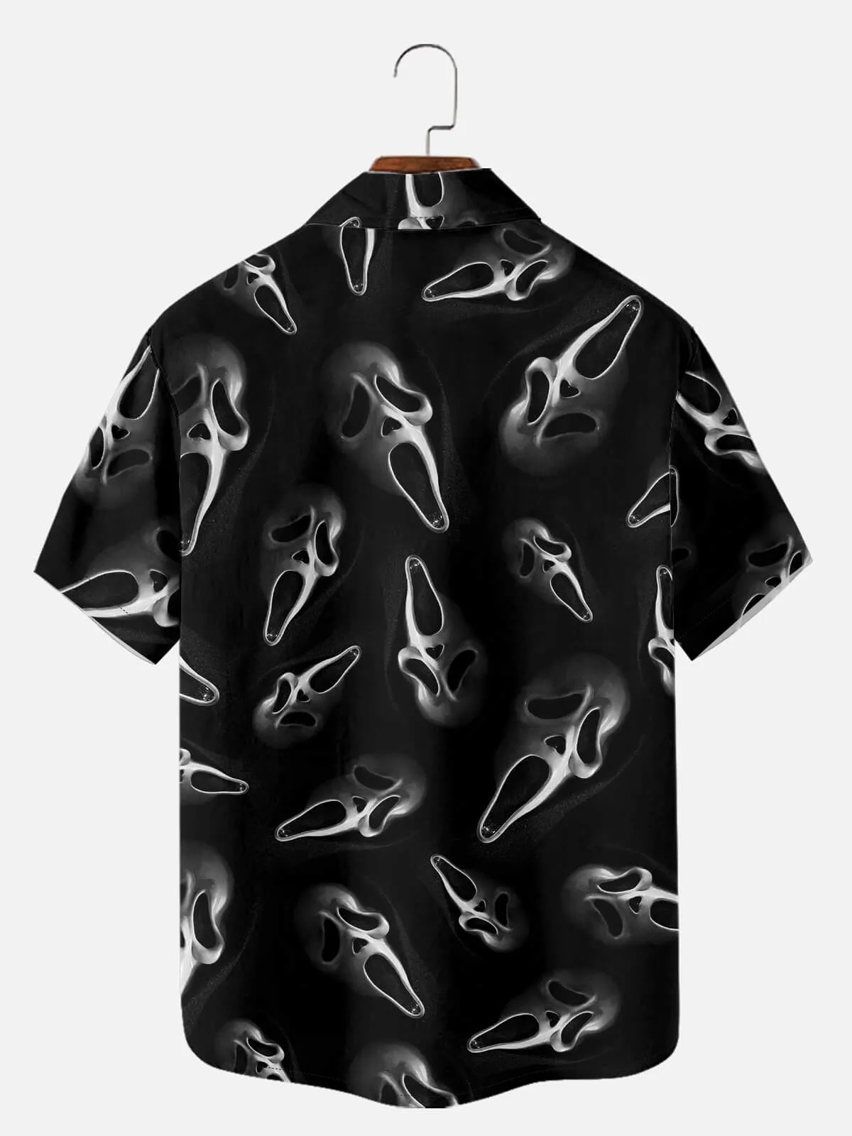 Men's Ghost Face All-Over Print Short Sleeve Shirt sold by Eleven Oasis product image thumbnail 3
