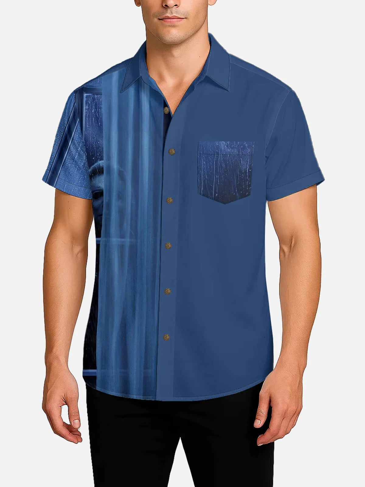 Men's Michael Myers Window Scene Halloween Short Sleeve Shirt sold by Eleven Oasis product image thumbnail 2