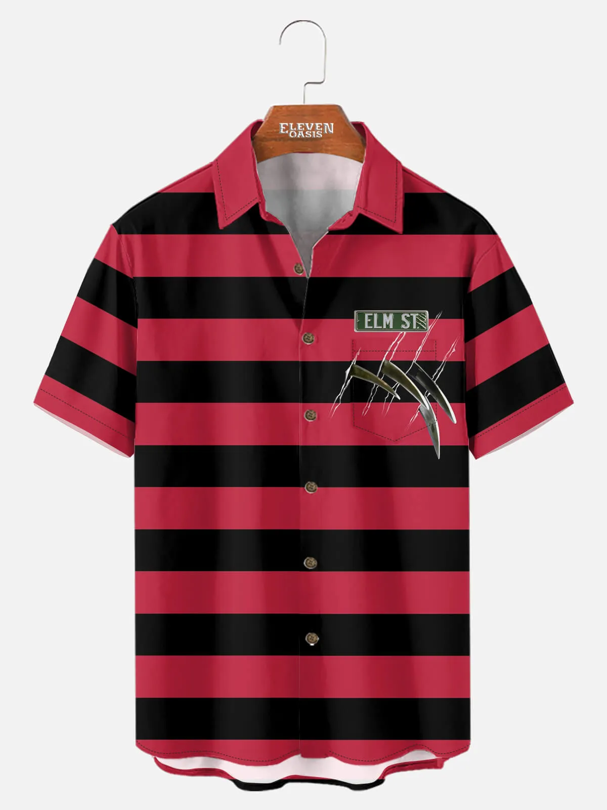 Men's Nightmare on Elm Street Freddy Krueger Short Sleeve Shirt sold by Eleven Oasis