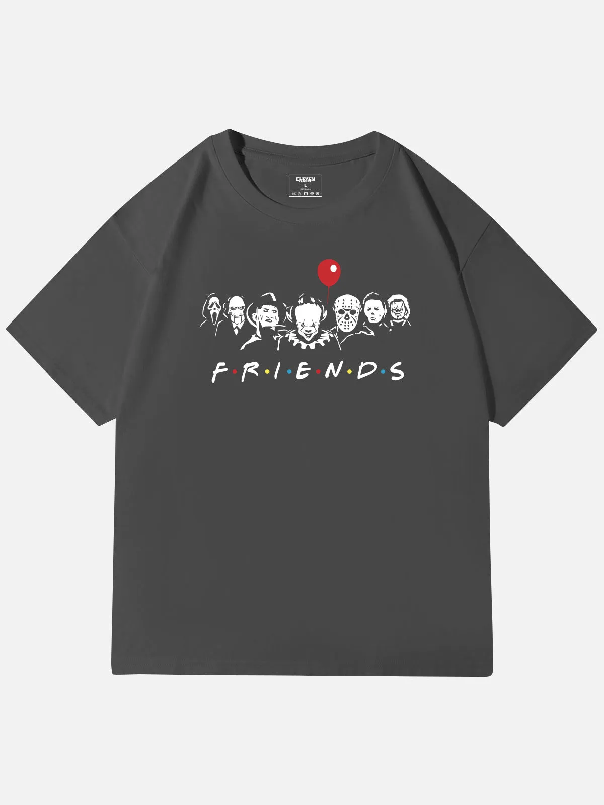 Horror Friends Mashup Ghost Cotton T-Shirt sold by Eleven Oasis product image thumbnail 2