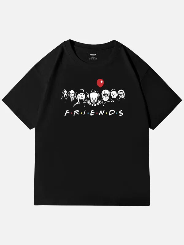 Horror Friends Mashup Ghost Cotton T-Shirt sold by Eleven Oasis