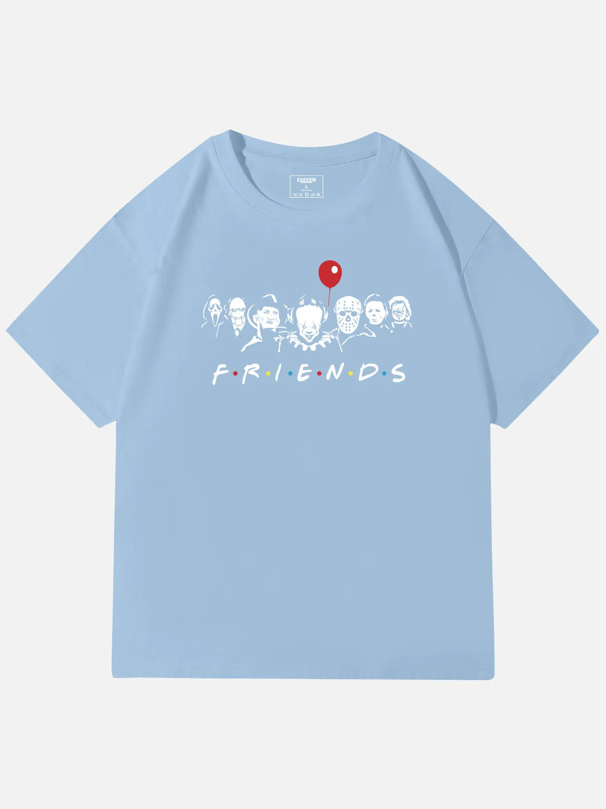 Horror Friends Mashup Ghost Cotton T-Shirt sold by Eleven Oasis product image thumbnail 5