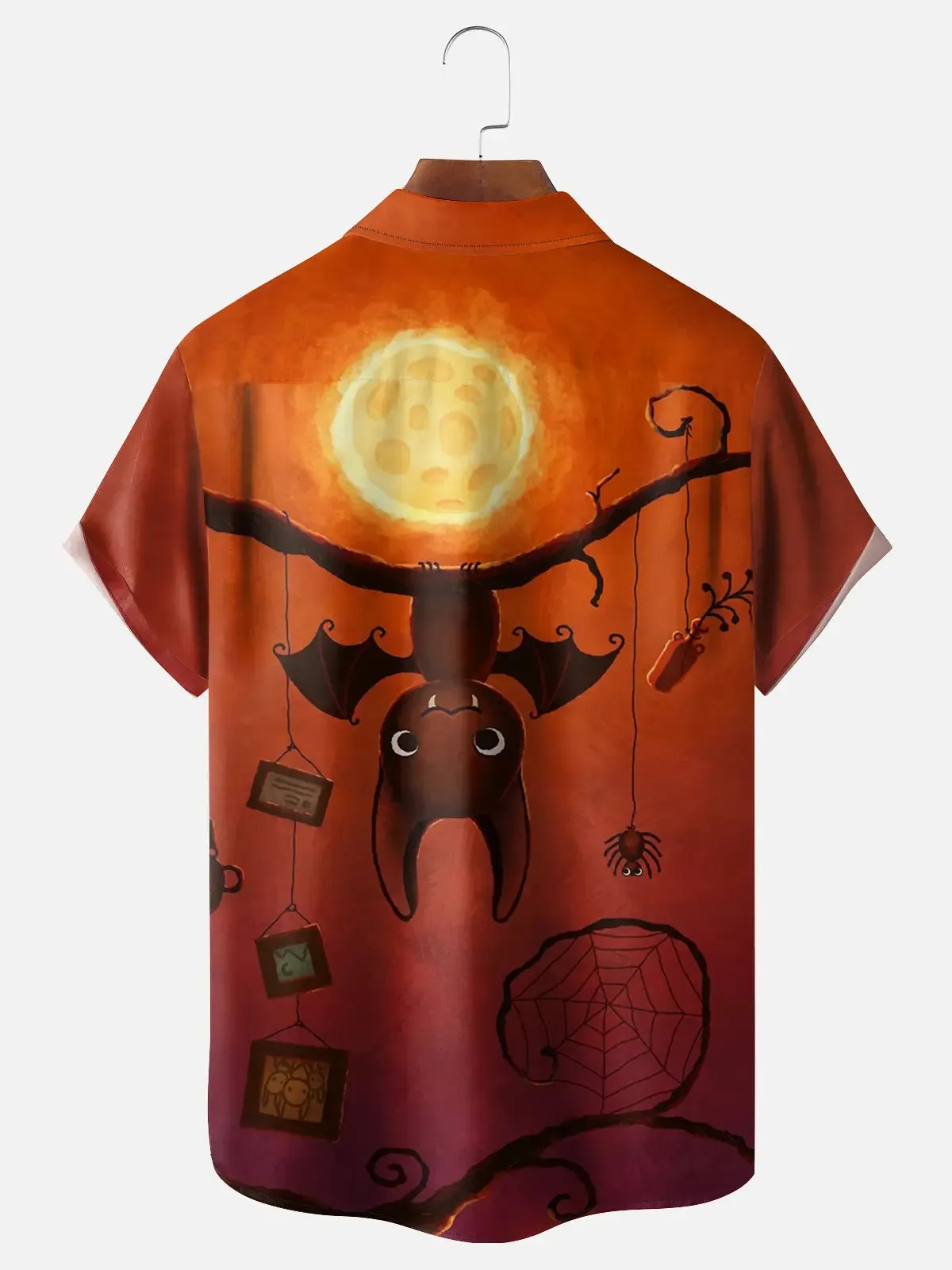 Men's Hanging Bat Halloween Short Sleeve Shirt sold by Eleven Oasis product image thumbnail 2