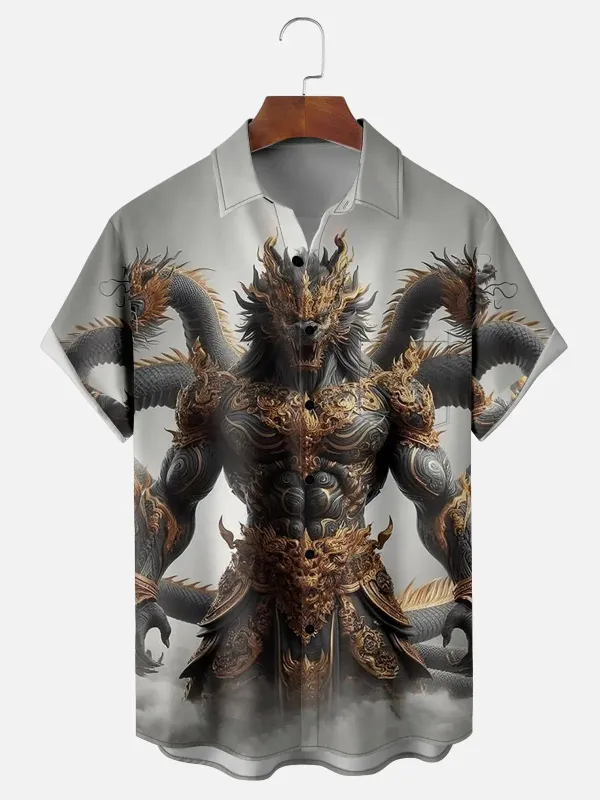 Men's Mythic Dragon Overlord Short Sleeve Shirt sold by Eleven Oasis