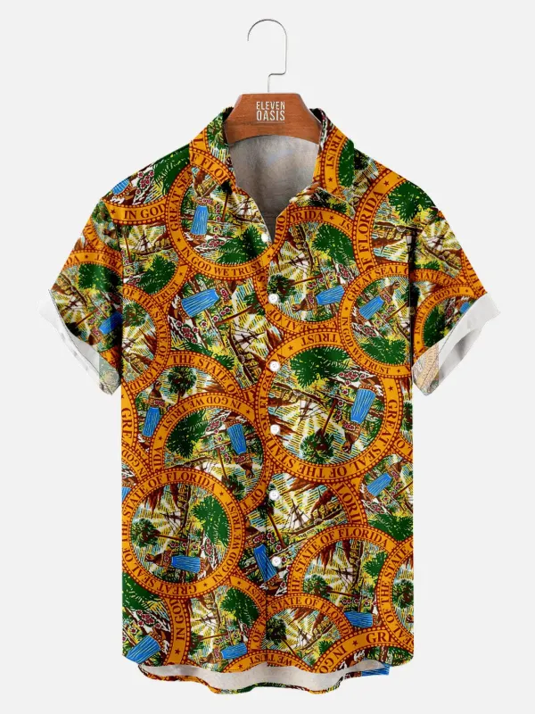 Men's Florida State Seal Heritage Short Sleeve Shirt sold by Eleven Oasis