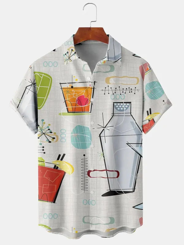 Men's Atomic Age Cocktail Short Sleeve Shirt sold by Eleven Oasis
