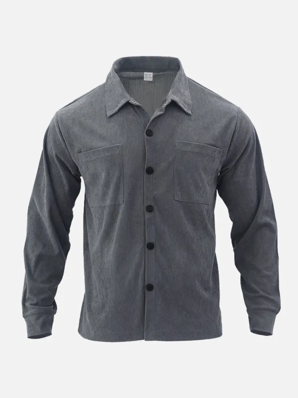 Men's Corduroy Utility Long Sleeve Shirt sold by Eleven Oasis