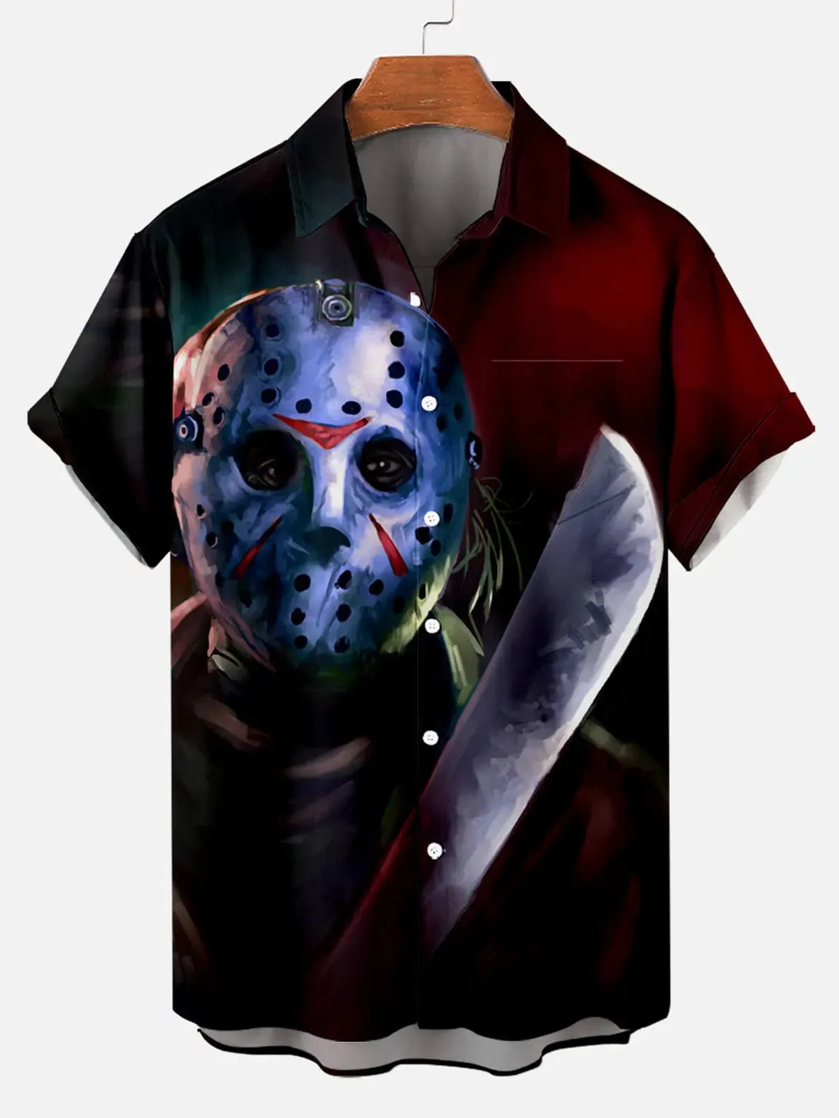 Men's Friday the 13th Jason Halloween Short Sleeve Shirt sold by Eleven Oasis