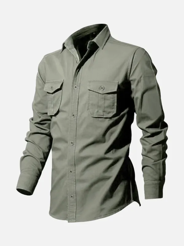 Men's Utility Pocket Long Sleeve Shirt sold by Eleven Oasis