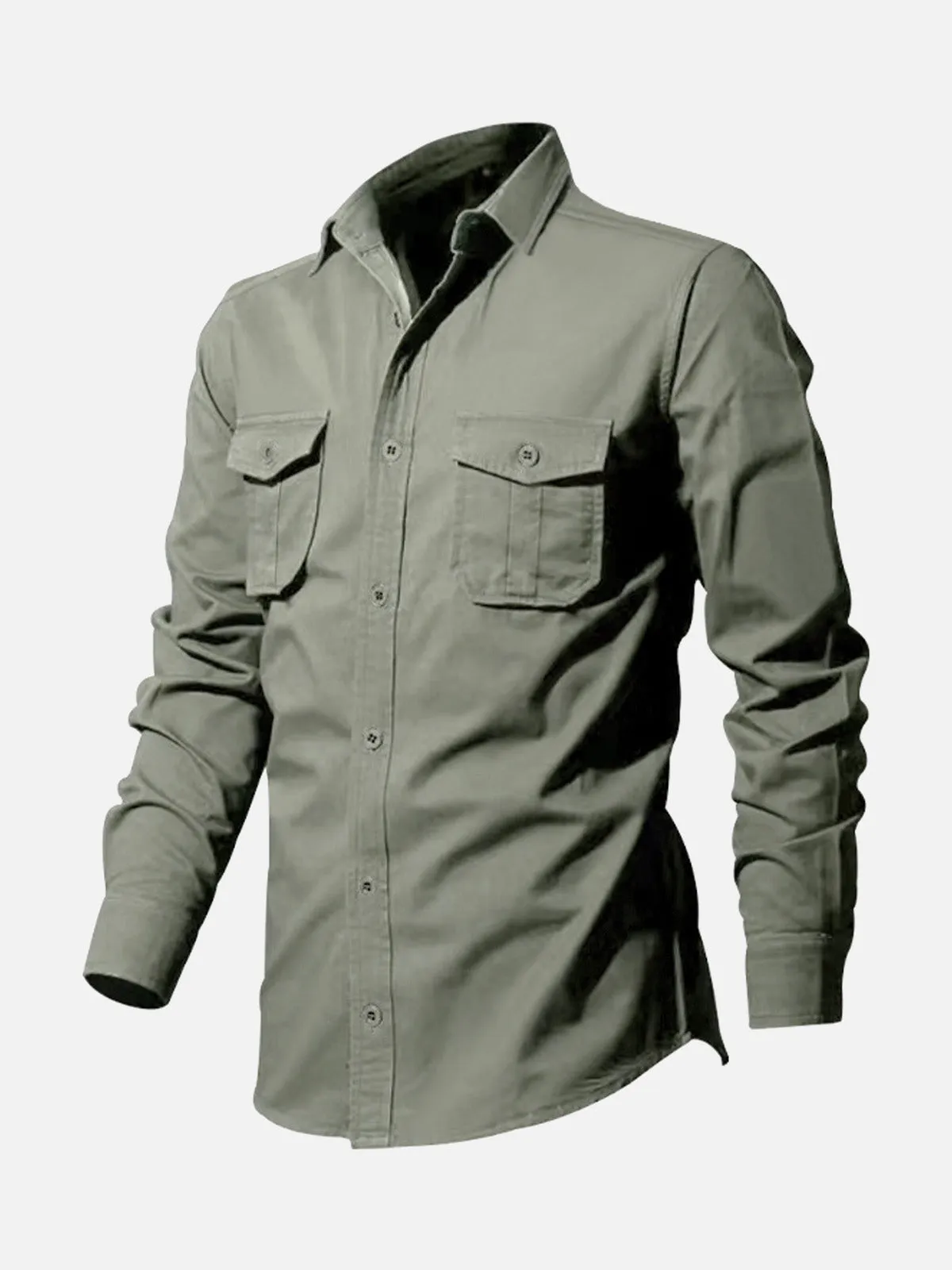 Men's Utility Pocket Long Sleeve Shirt sold by Eleven Oasis