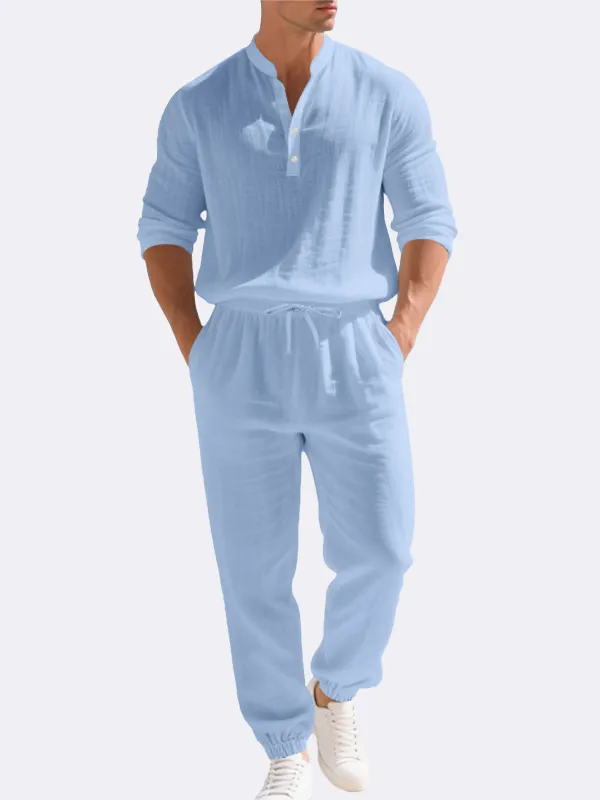 Men's Linen Long Sleeve Set sold by Eleven Oasis