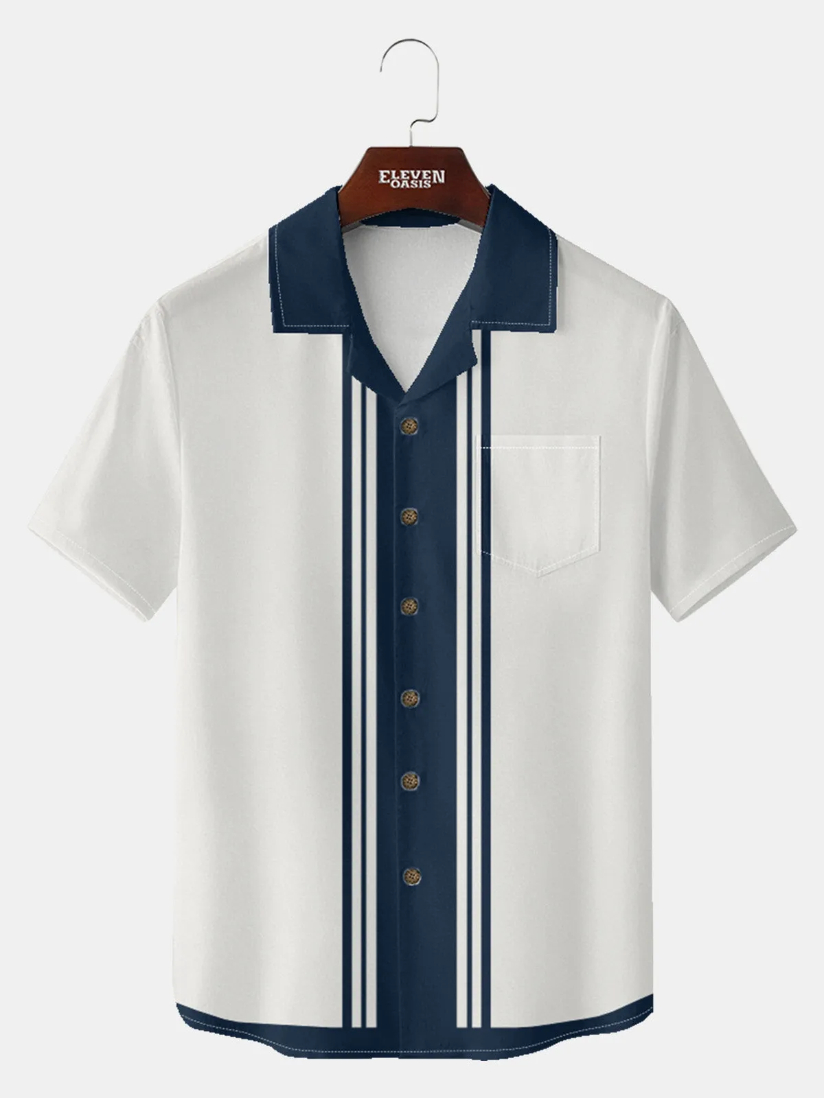 Men's Vintage Lane Striped Short Sleeve Shirt sold by Eleven Oasis
