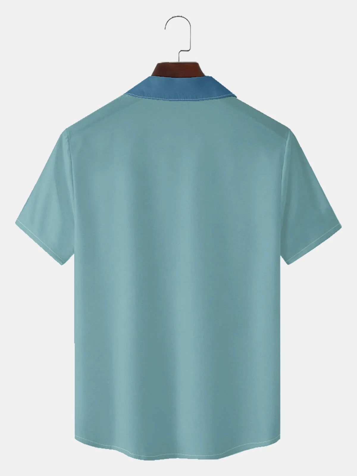 Tall Men's Multi-Colored Stripes Bowling Short Sleeve Shirt sold by Eleven Oasis product image thumbnail 2