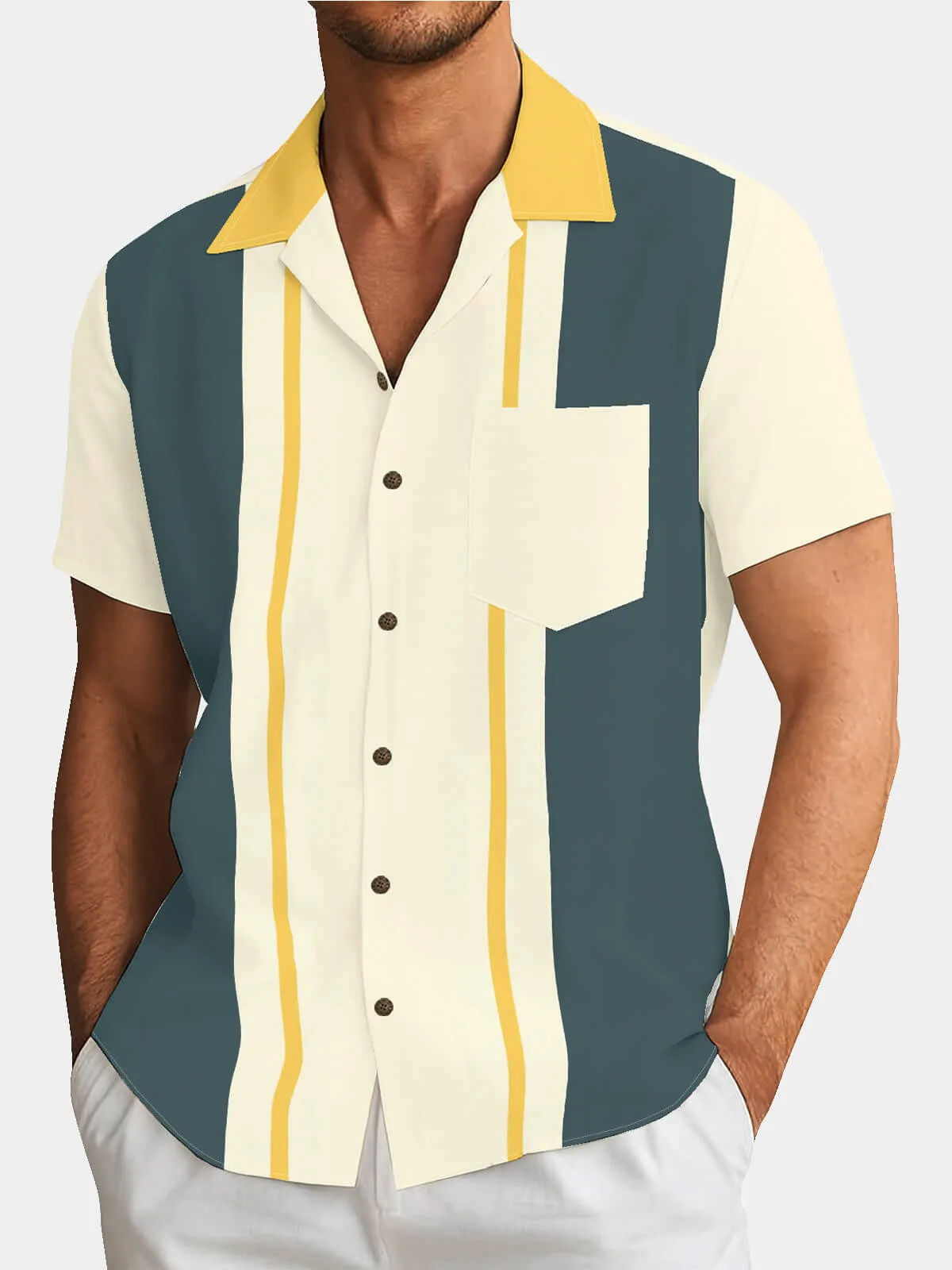 Tall Men's Atomic Era Bowling Short Sleeve Shirt sold by Eleven Oasis product image thumbnail 2