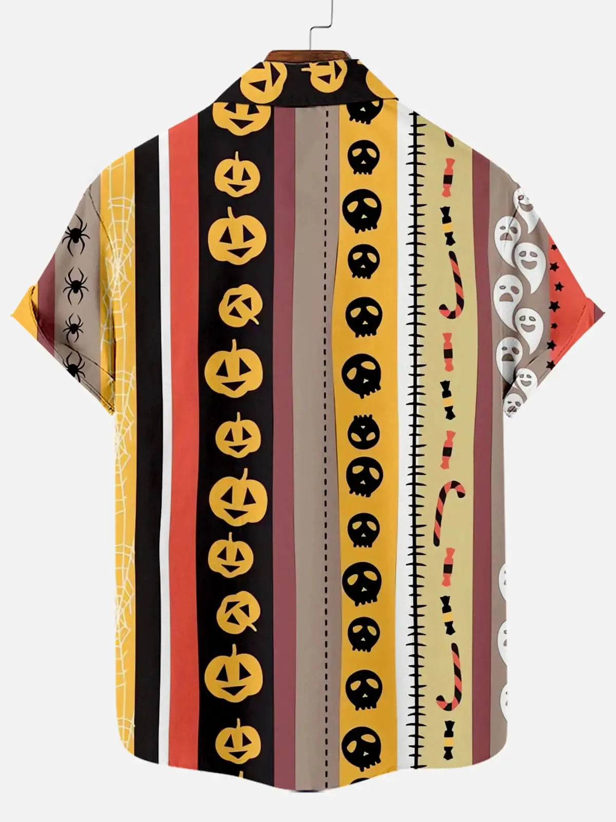 Men's Halloween Stripe Pattern Short Sleeve Shirt sold by Eleven Oasis product image thumbnail 2