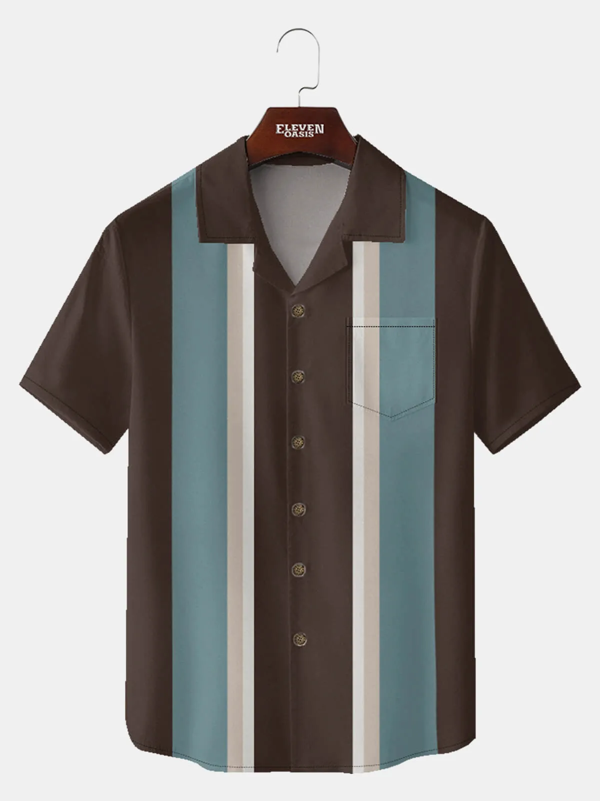 Men's Mid-Century Bowling Short Sleeve Shirt sold by Eleven Oasis