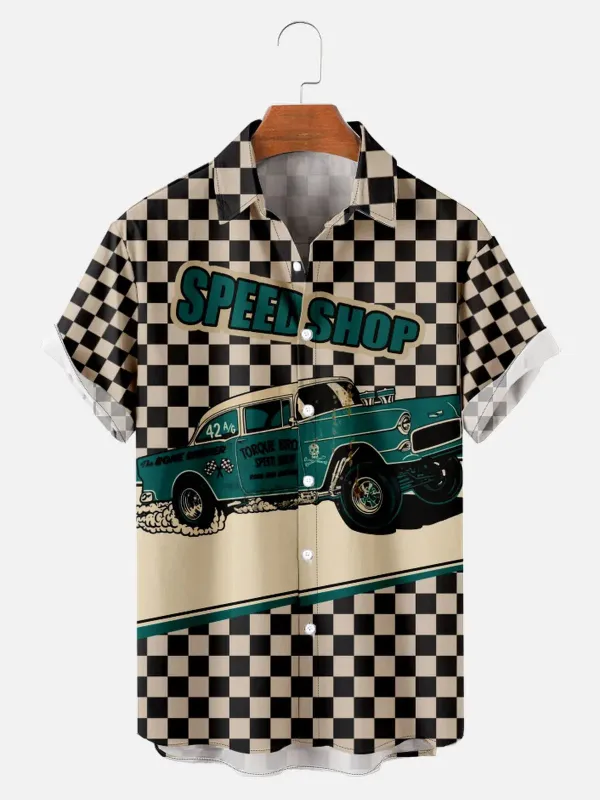 Men's Speed Shop Racing Short Sleeve Shirt sold by Eleven Oasis