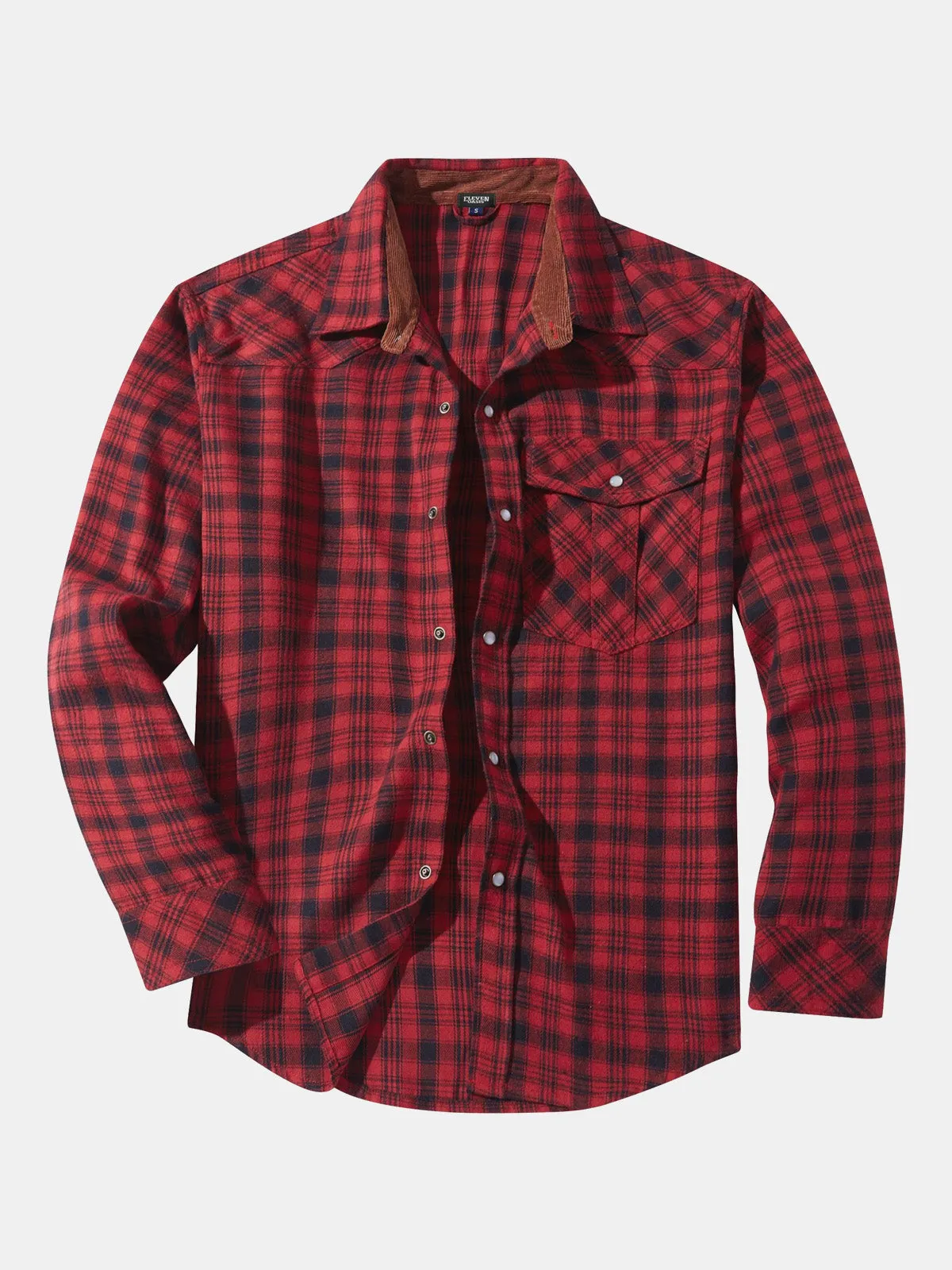 Men's Plaid Flannel Long Sleeve Shirt sold by Eleven Oasis product image thumbnail 4