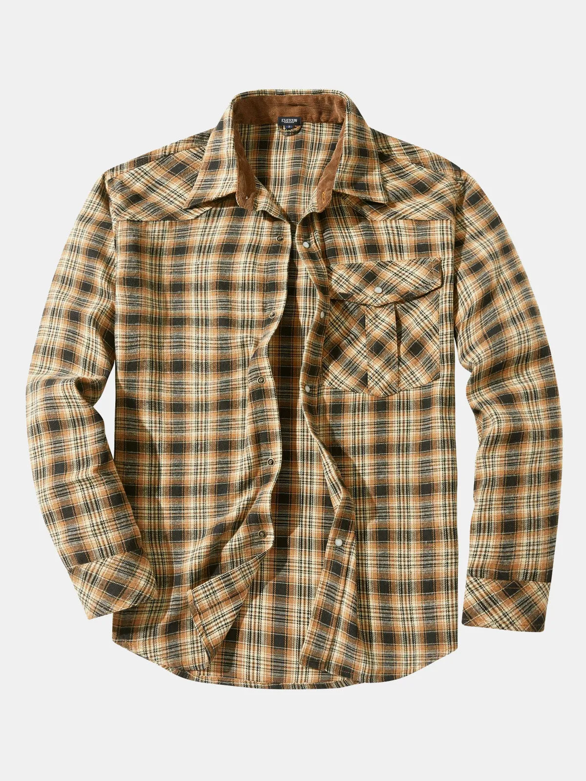 Men's Plaid Flannel Long Sleeve Shirt sold by Eleven Oasis product image thumbnail 5