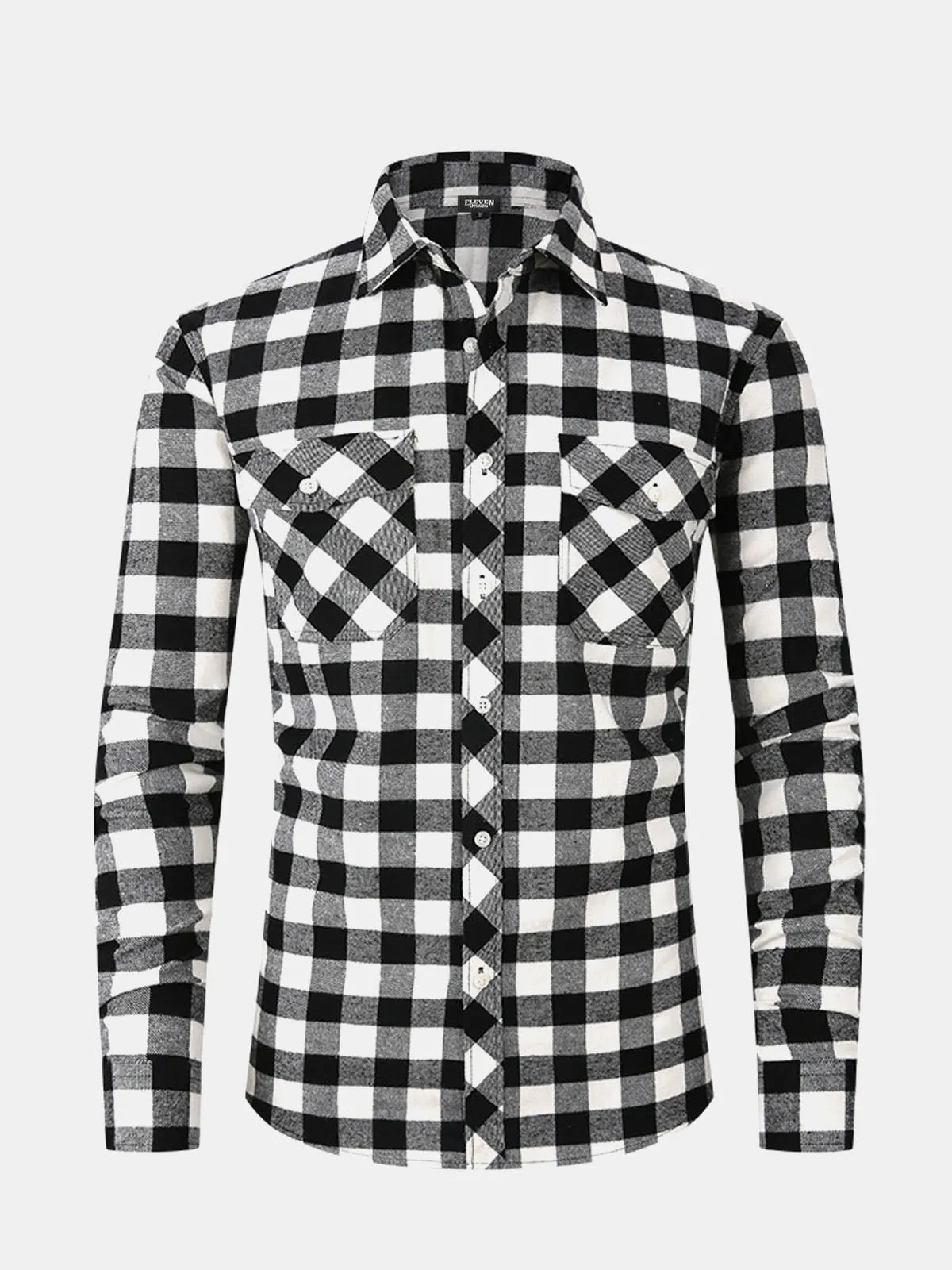 Men's Plaid Button-Down Long Sleeve Shirt sold by Eleven Oasis product image thumbnail 5