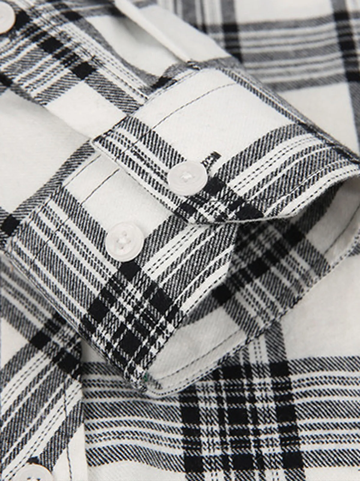 Men's Plaid Button-Down Long Sleeve Shirt sold by Eleven Oasis product image thumbnail 3