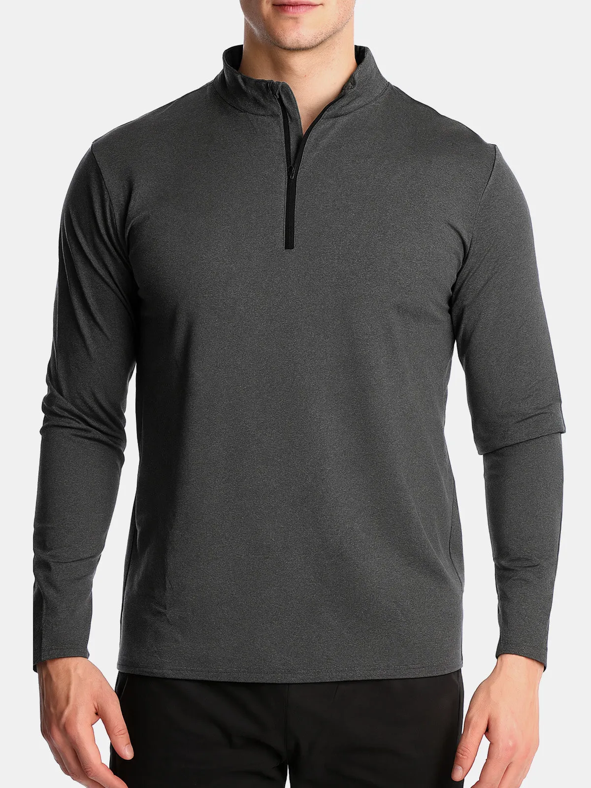 Men's Slim Fit Half-Zip Performance Long Sleeve Shirt sold by Eleven Oasis