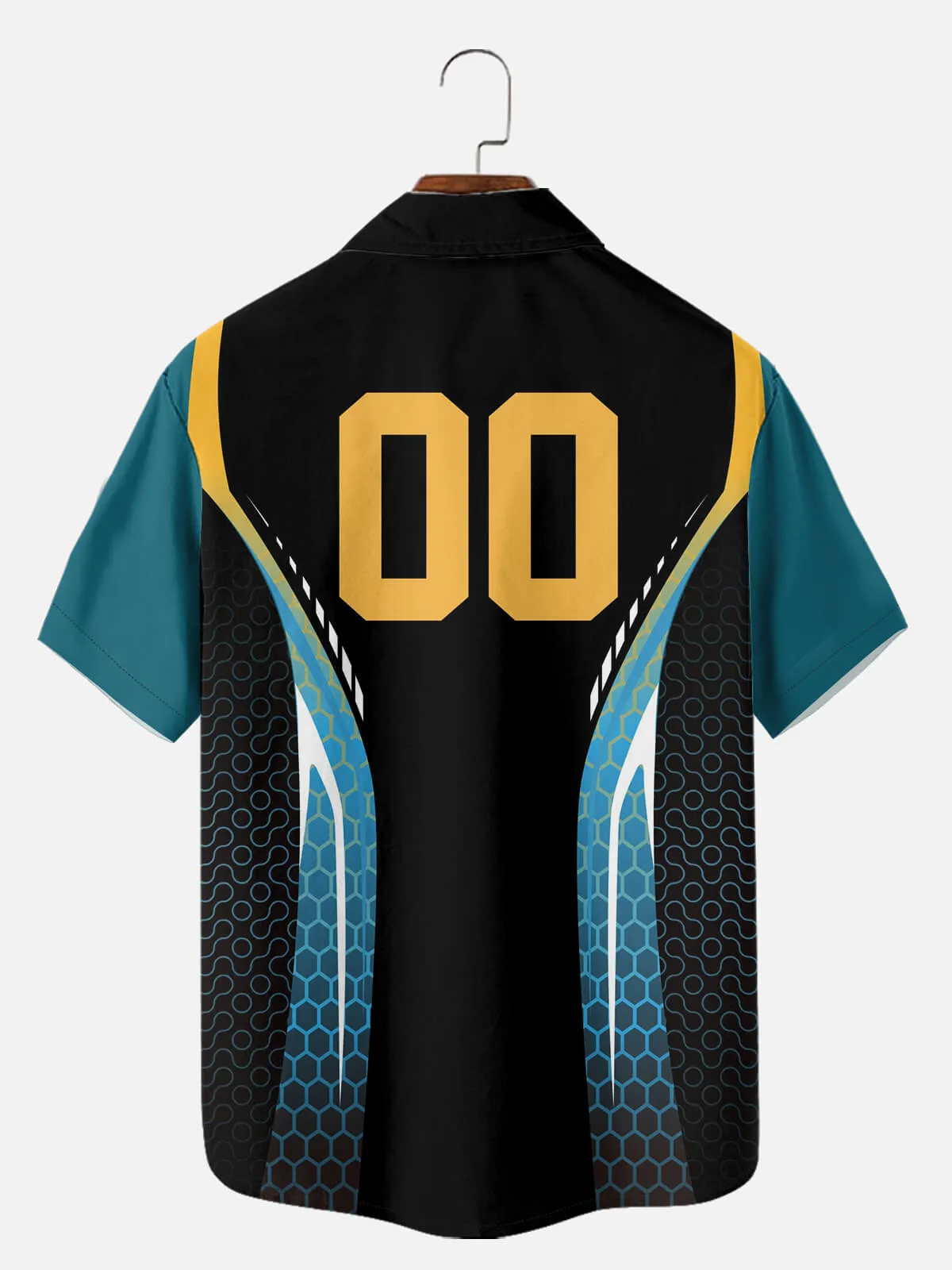 Tall Men's Custom American Football Stripe Short Sleeve Shirt sold by Eleven Oasis product image thumbnail 5