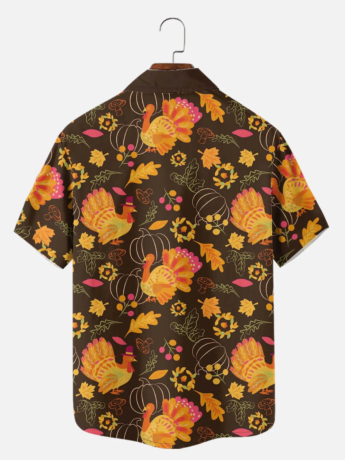 Men's Thanksgiving Turkey All Over Print Short Sleeve Shirt sold by Eleven Oasis product image thumbnail 3