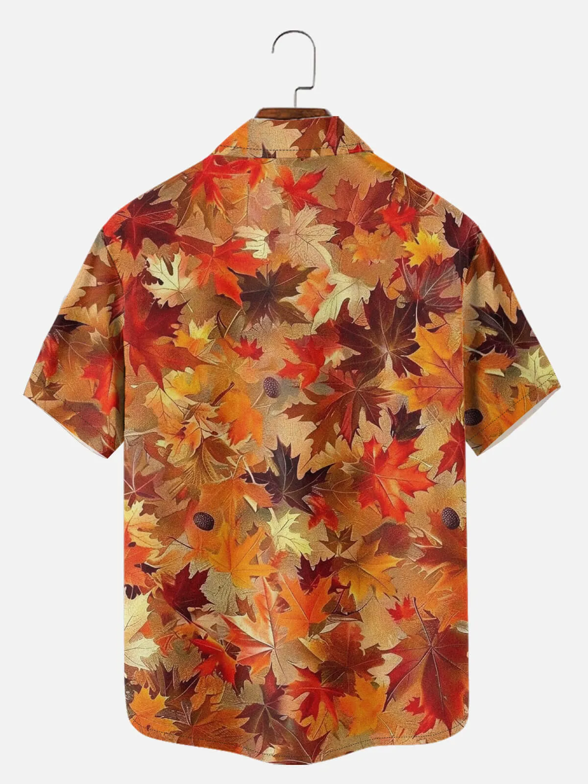Tall Men's Fall Harvest Leaves Short Sleeve Shirt sold by Eleven Oasis product image thumbnail 3
