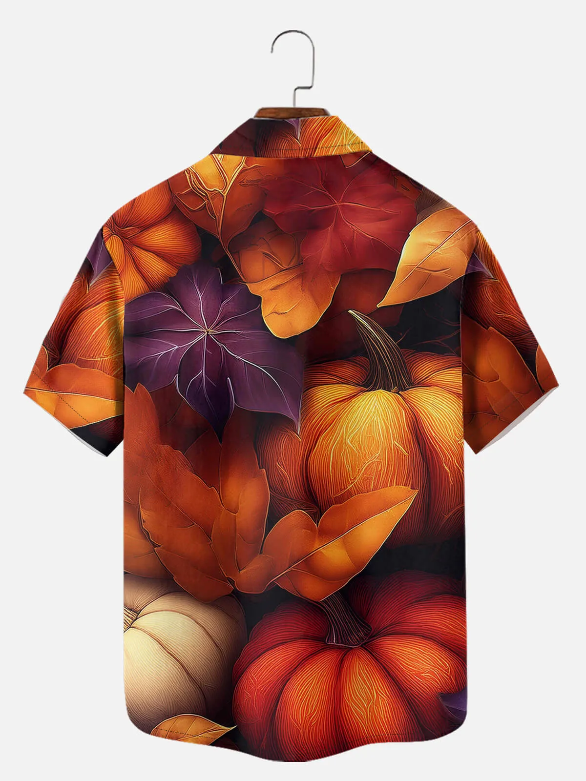 Tall Men's Fall Harvest Pumpkins Short Sleeve Shirt sold by Eleven Oasis product image thumbnail 3